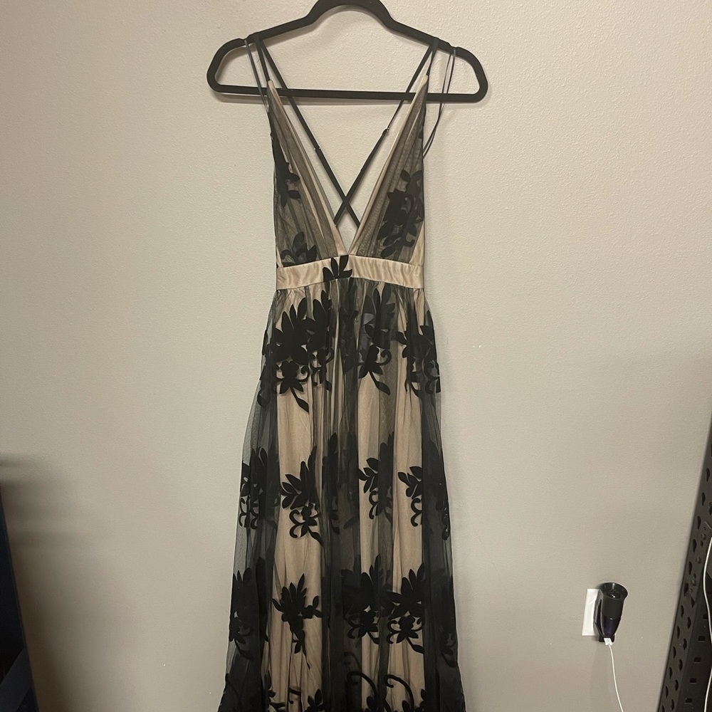 Bella and Bloom Here Comes the Bride Dress Black Lace & Nude Dress